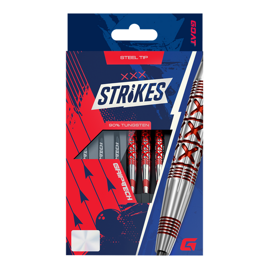 GOAT Strikes Steeldarts Hier ist das Produkt GOAT Strikes Steeldarts abgebildet. Die Steeldarts sind hochwertig verarbeitet und für Dartspieler geeignet.