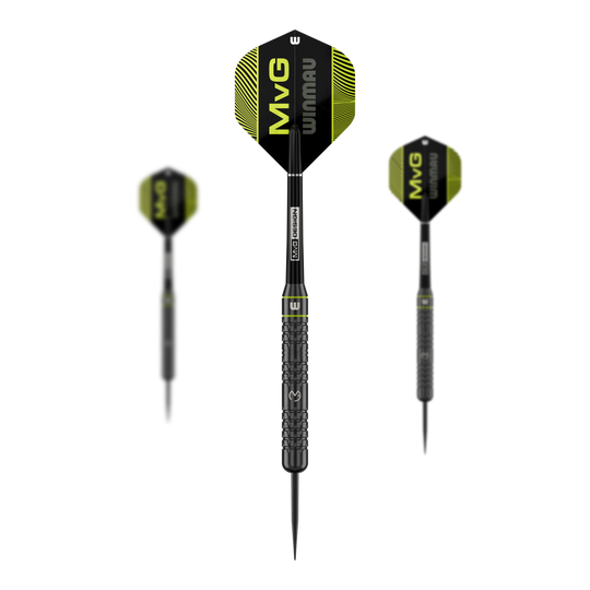 Winmau Michael Van Gerwen mosazné Steeldarts - 21g Das Produkt zeigt Winmau Michael Van Gerwen Core Brass Steeldarts - 21g. Verschiedene Darts sind enthalten.