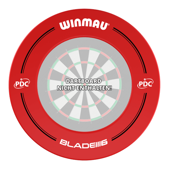 Marco para diana Winmau PDC - Rojo Das Bild zeigt einen roten Winmau PDC Dartboard Surround. In der Mitte steht: "Dartboard nicht enthalten!"