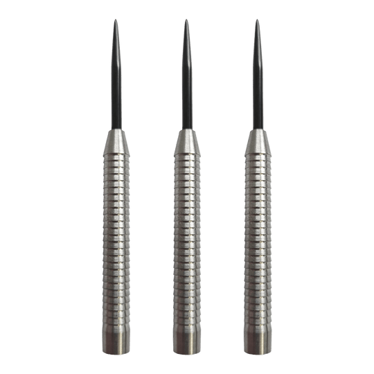 Corps de fléchettes en acier McDart Shark 3 - 18 g Hier sieht man die McDart Shark 3 Steeldart-Barrels mit 18g Gewicht als Set. Die Steeldart-Barrels zeichnen sich durch eine anspruchsvolle Struktur aus.
