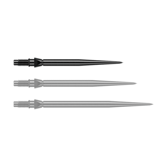 Końcówki do lotek Winmau Switch Point Smooth Steel – czarne Schwarze Steeldartspitzen in glatter Ausführung, 26 mm lang. Ein Produktfoto von Winmau Switch Point Steeldartspitzen.