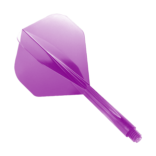 Condor Axe Purple Flight-System Standard Auf dem Bild ist ein lilafarbener Dart-Flight mit integriertem Shaft zu sehen. Es handelt sich um das Produkt „Condor Axe Purple Flight-System Standard“.