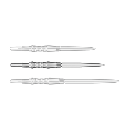 Embouts de fléchettes Target Swiss Point Signature RST - Argent Das Foto zeigt ein Produkt mit dem Dateinamen 340301_Target_Swiss_Point_Dartspitzen_Signature_RST_Silber_35mm_1. Dies sind wahrscheinlich silberne Dartspitzen mit einer Länge von 35 mm.