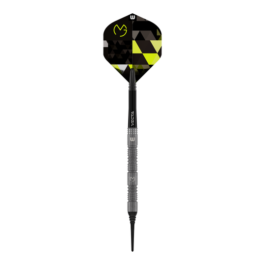 Winmau Michael Van Gerwen TS měkké šipky - 18g Das Bild zeigt ein Set Winmau Michael Van Gerwen TS Softdarts - 18g. Die Darts sind schlank und präzise.