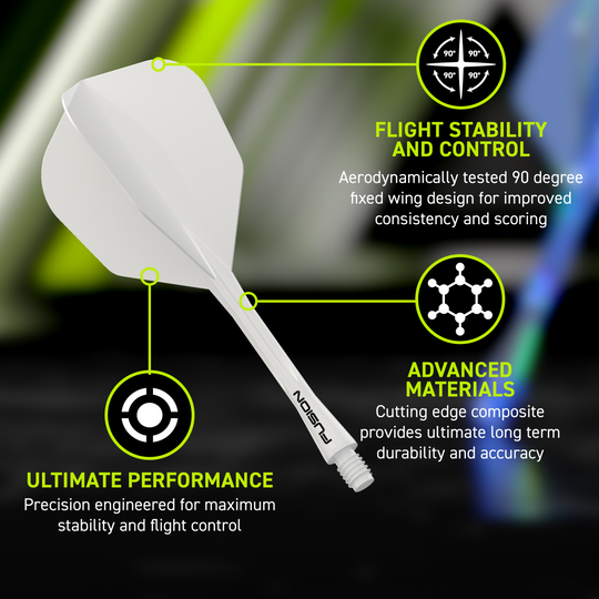 Winmau Fusion Flight-Shaft-System No6 Solid White Zu sehen ist das Winmau Fusion Flight-Shaft-System No6 Solid White. Es handelt sich um einen weißen Flight-Shaft für Darts.