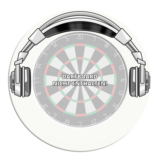 Die Abbildung zeigt ein Dartboard-Surround in Weiß. Es wird genutzt, um Schäden rund um das Dartboard zu vermeiden.