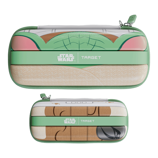 Pouzdro na šipky Target Star Wars Boa - Grogu Das Bild zeigt das Target Star Wars Boa Dartcase - Grogu. Dies ist ein spezielles Dartcase mit einem Grogu-Motiv aus Star Wars.