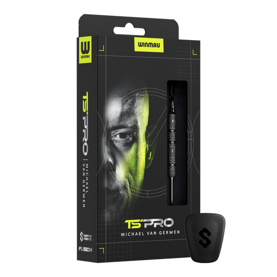 Winmau Michael Van Gerwen TS-PRO Switch Point Steeldarts Das Bild zeigt Winmau Michael Van Gerwen TS-PRO Switch Point Steeldarts. Es handelt sich um ein komplettes Dart-Set.