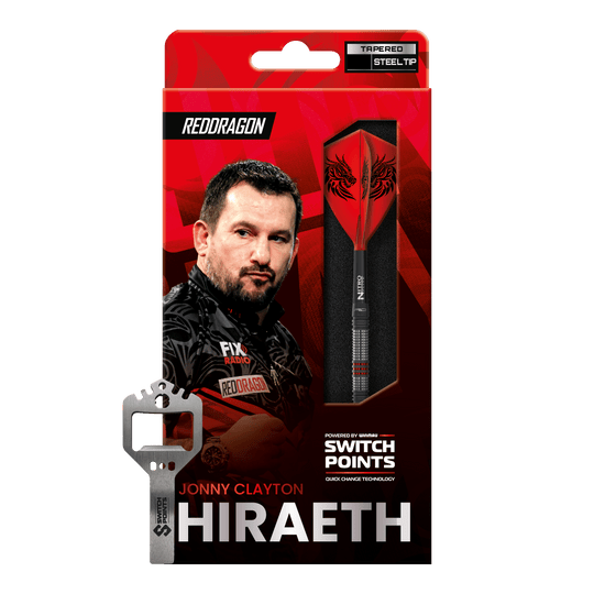 Red Dragon Jonny Clayton Hireath Switch Point Steeldarts Red Dragon Jonny Clayton Hireath Switch Point Steeldarts sind abgebildet. Die Darts zeichnen sich durch ihr elegantes Design und hochwertige Verarbeitung aus.