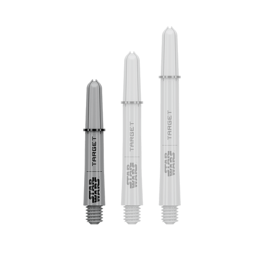 Násadky Target Star Wars ProGrip - šedé Das Bild zeigt vermutlich einen Pro Grip Shaft in Grau, 34 mm, kurze Ausführung. Das Produkt ist Teil der Star Wars Reihe.