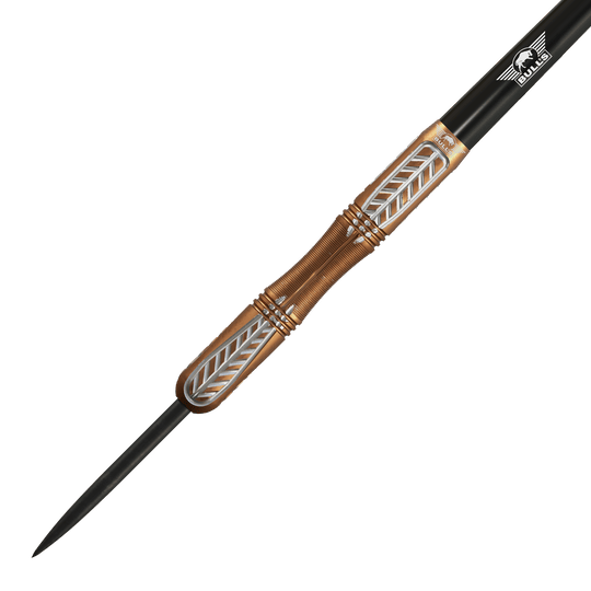 Dardos Bulls NL Bronzo True Steel - 23 g Abgebildet sind die Bulls NL Bronzo True Steeldarts - 23g. Die Steeldarts eignen sich für präzises Spielen.