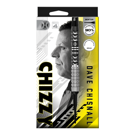Dardos blandos Dave Chisnall Chizzy Serie 4 de Harrow Das Bild zeigt die Harrows Dave Chisnall Chizzy Series 4 Softdarts. Diese Softdarts wurden für Präzisionswürfe entwickelt.