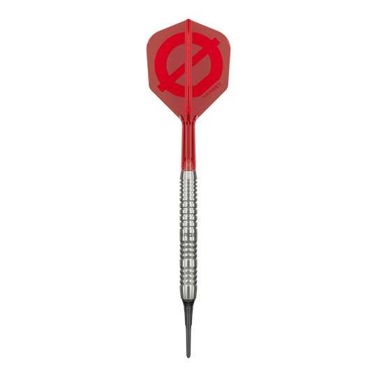 Targetová skupina O 12 Softdarts Zu sehen sind die Target Group O 12 Softdarts. Die Schäfte und Flights heben sich ab.