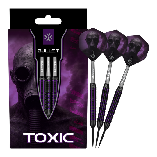 Bullet Toxic Brass Steel Darts - 23 g Abgebildet ist das Produkt Bullet Toxic Brass Steeldarts - 23g. Es handelt sich um einen Steeldart-Pfeil aus Messing.