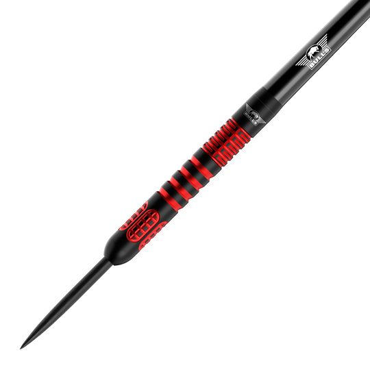 Dardos de acero Bulls NL Stefan Bellmont 90 - 23 g Auf dem Bild sind die Bulls NL Stefan Bellmont 90 Steeldarts 23g zu sehen. Diese Steeldarts sind besonders präzise und für professionelle Dartspieler geeignet.