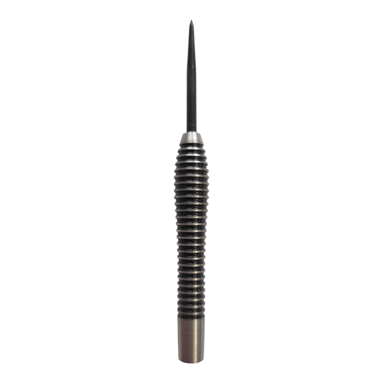 Gezeigt wird das Produkt McDart Black Ring Teardrop Steeldart-Barrels - 24g. Die Dart-Barrels heben sich durch ihre besondere Teardrop-Form und schwarze Ringe hervor.