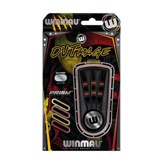 Winmau Outrage V2 Zwart gecoate messing zachte darts - 18g