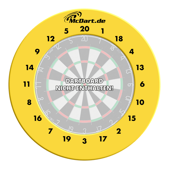Dieses Bild stellt einen weiteren gelben Zahlensurround für Darts dar. Die Datei trägt den Namen MSF-E7_McDart_HD_Zahlen_Surround_Gelb_3.