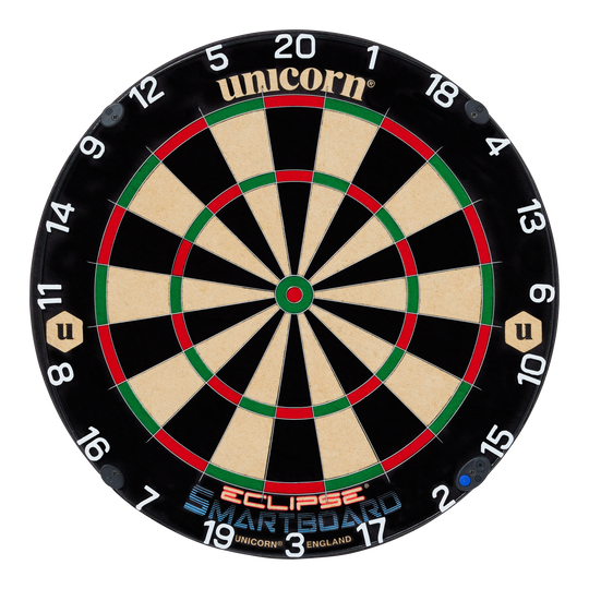 Ocelový terč Unicorn Eclipse Smartboard Unicorn Eclipse Smartboard Steeldartboard ist rund dargestellt. Die Zahlen und Segmente sind präzise.