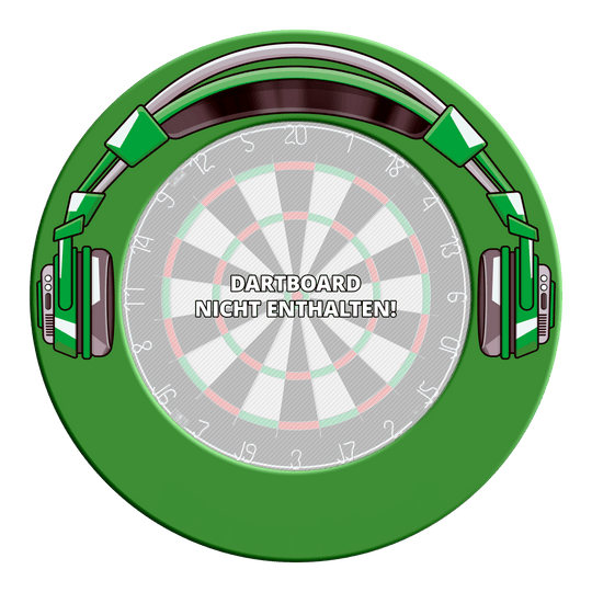 McDart Stereo Dartboard Surround Zu sehen ist das MSF-J5 McDart Stereo Dartboard Surround in Grün. Diese Ansicht zeigt das Dartboard-Surround aus einer anderen Perspektive.