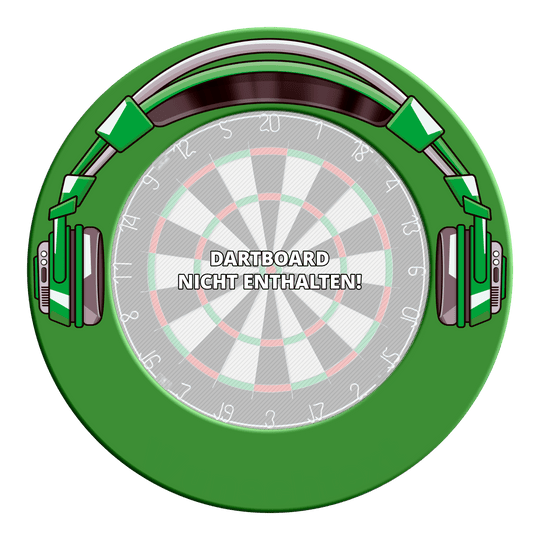 McDart Stereo Dartboard Surround Mehrere Dartboard-Surrounds sind zu einem Ring zusammengesteckt. Das Bild betont die Kreisform.