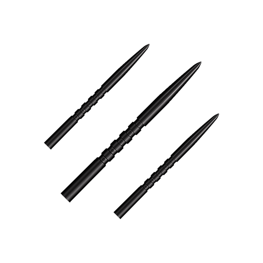 Ocelové hroty šipek Shot Grip Point - černé Das Foto zeigt ein Set schwarzer Steeldartspitzen. Es handelt sich um das Modell Grip Point mit 35 mm Länge.