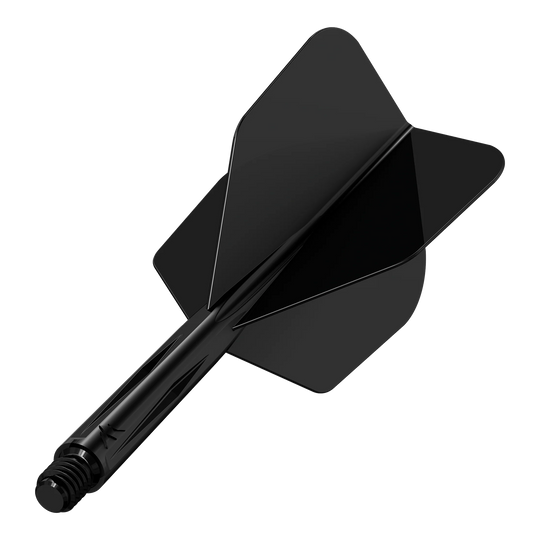 Sistema de eje de vuelo Mission Force 90 No6 - Negro Das Bild zeigt das Produkt "Mission Force 90 No6 Flight-Shaft-System - Schwarz". Es handelt sich um ein schwarzes Dart-Flight- und Schaftsystem in moderner Ausführung.
