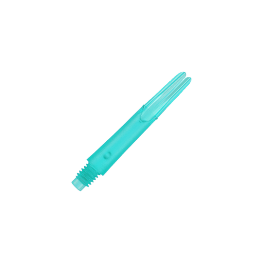 L-L-Style-Shafts Uzamčené rovné - Emerald Auf dem Bild ist ein gerader, transparenter, smaragdgrüner Schaft zu sehen. Es handelt sich um ein Ersatzteil für einen Dartpfeil ohne Kappen.