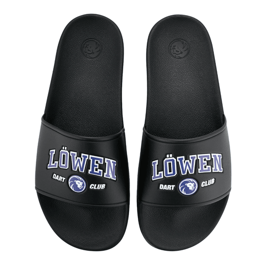 Löwen Kollektion DARTIletten Abgebildet sind Löwen Kollektion DARTIletten Schuhe. Diese Schuhe sind Teil einer limitierten Kollektion für Dartfans.