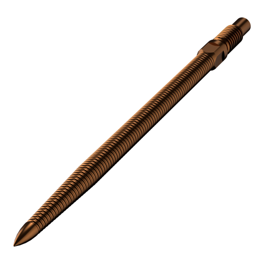 Zu sehen ist eine Dartspitze mit MicroGrip in Bronze. Die Länge der Spitze beträgt 36mm.