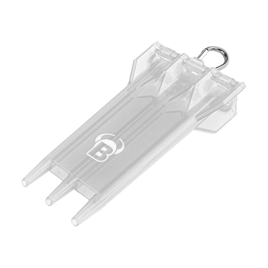66427_Bulls_ACRA_X_Dartcase_White_1 Das Bild zeigt das Produkt "Bulls ACRA X Dartcase". Das transparente Etui dient zur sicheren Aufbewahrung von Darts.