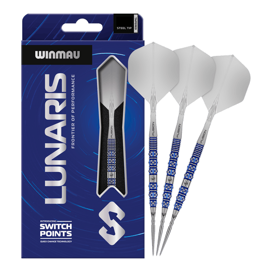 Steeldarts Winmau Lunaris Tapered Switch Point Hier ist das Produkt Winmau Lunaris Tapered Switch Point Steeldarts zu sehen. Diese Steeldarts bieten eine hochwertige Verarbeitung und ein elegantes Aussehen.