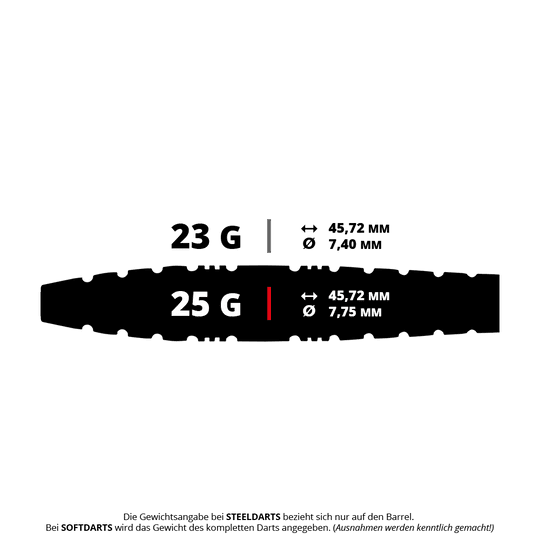 Dardos de acero Torpedo Red Dragon Paradym Gold Abgebildet ist ein Steeldart mit goldener Farbe. Er ist schwer und hat eine torpedoförmige Gestalt.