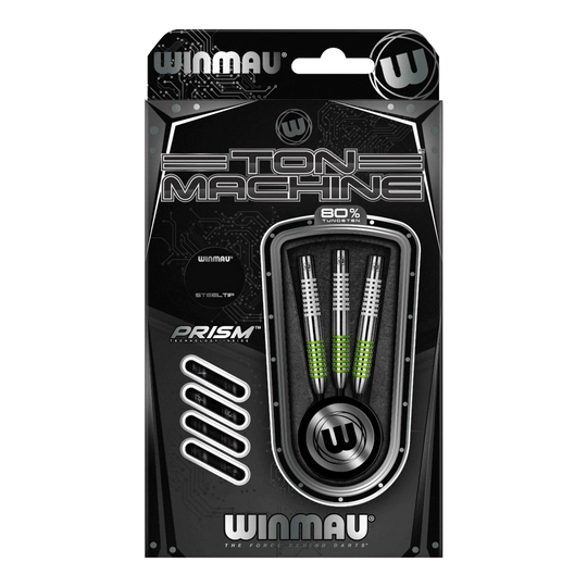 Winmau Ton Machine Steeldarts Die Abbildung zeigt die Winmau Ton Machine Steeldarts. Es handelt sich um hochwertige Dartpfeile für Steeldartspiele.