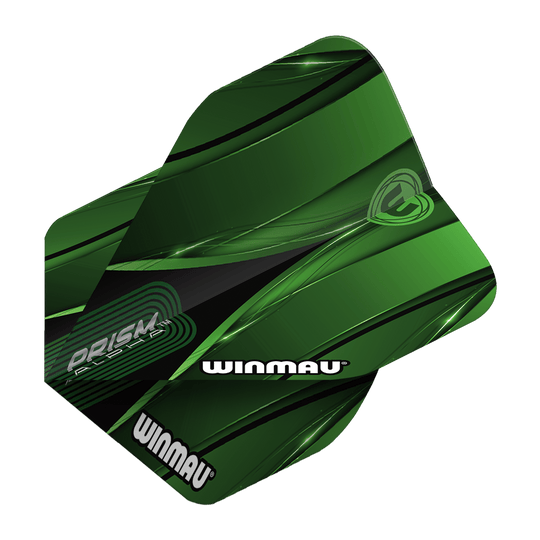 Letky Winmau Alpha Sniper Green Standard Abgebildet sind Winmau Alpha Sniper Green Standard Flights einzeln und aus einer anderen Perspektive. Die Kanten und das Design sind gut sichtbar.