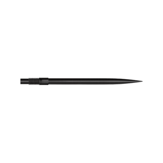 Harrows Quick Point Dart Tips - Black Abgebildet ist das Produkt 'QP24049_Harrows_QuickPoint_Dartspitzen_Schwarz_35mm_2'. Es sind schwarze Dartspitzen zu sehen.