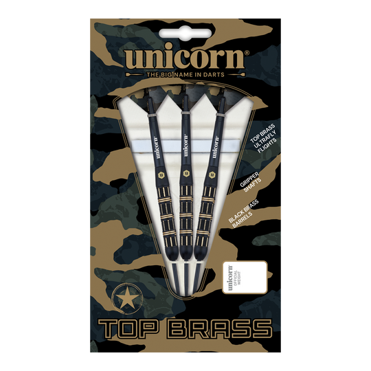 Fléchettes en acier Unicorn Top Brass V3 - 21 g