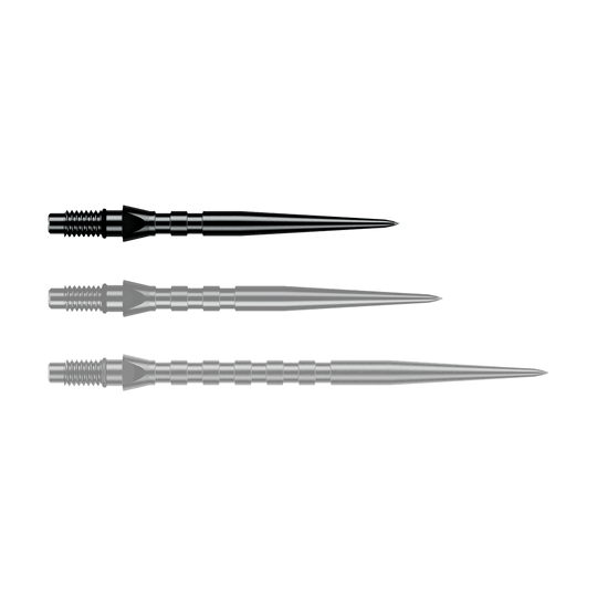 Špičky na šipky Winmau Switch Point Groove Steel - černé Abgebildet ist eine einzelne schwarze Winmau Switch Point Groove Steeldartspitze, 26 mm lang. Sie eignet sich zum Austausch von Steeldartspitzen.