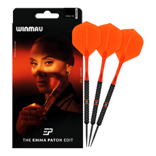 Fléchettes en acier Winmau Emma Paton Edit - 23 g Das Produkt Winmau Emma Paton Edit Steeldarts - 23 g ist auf dem Bild zu sehen. Es handelt sich um hochwertige Steeldarts für präzises Werfen.