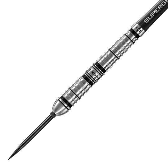 Fléchettes en acier Harrows Supergrip à pointe rapide conique Dieses Bild zeigt die Harrows Supergrip QP Tapered Quick Point Steeldarts. Die Darts sind für Präzision und Kontrolle beim Spielen ausgelegt.
