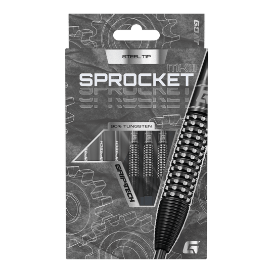 GOAT Sprocket MKIII Bomb Steeldarts Das Produkt GOAT Sprocket MKIII Bomb Steeldarts wird präsentiert. Der Steeldartpfeil ist in Nahaufnahme dargestellt.