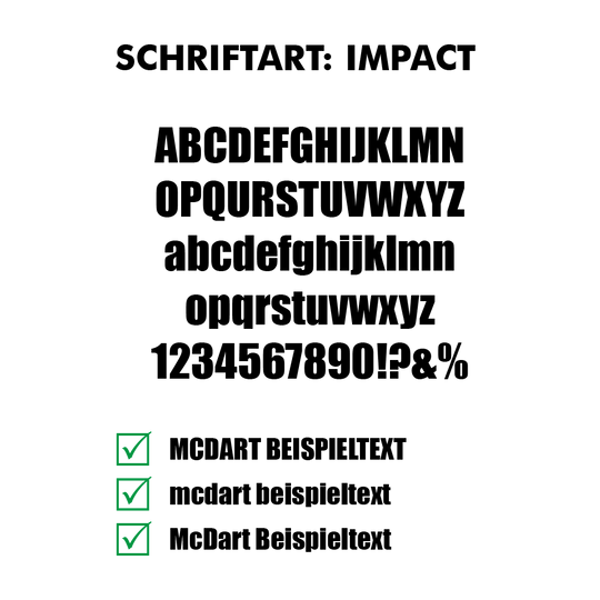 Flightdruck_Schriftart_Impactjj15ZvitquBlz Das Bild zeigt individuell bedruckte Dartflights. Die Aufschrift ist deutlich sichtbar.