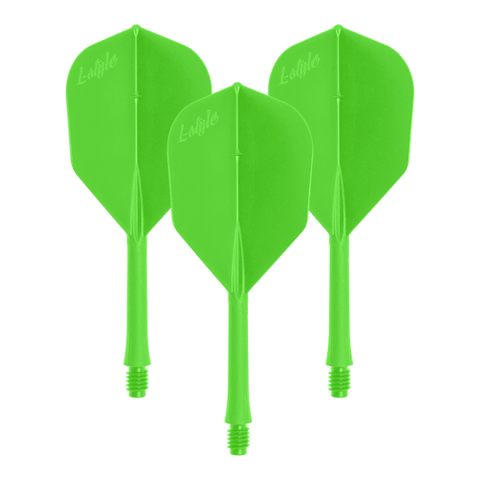 Ein Dart-Flug in Neon-Grün ist abgebildet. Das Bild zeigt den Artikel 'LSF-904_L-Style_BarFlight_NeonGrn_1Set'.