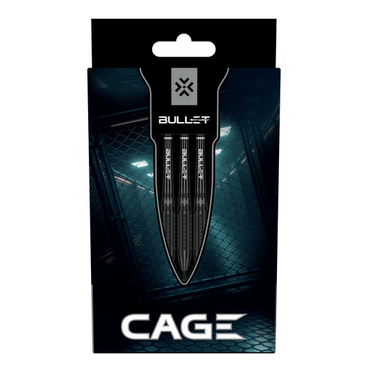 Das Bild zeigt die Bullet Cage Steeldarts. Dies ist ein Steeldart-Produkt, das zum Dartspielen verwendet wird.