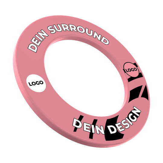 Dartboard Surround mit Deinem Design Hier ist ein weiteres Dartboard Surround in Pink zu sehen. Der Dateiname lautet 'MSF-Pink_Dartboard_Surround_Wunschdruck_Pink_1'.