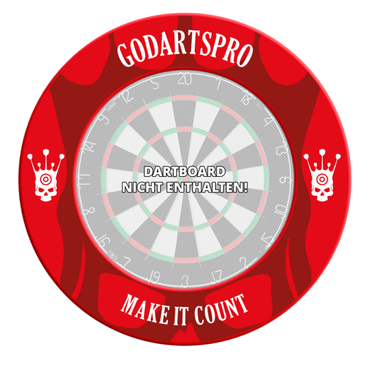 Go Darts Pro Dartboard Surround Das Bild heißt DBS-GDP3_GoDartsPro_Dartboard_Surround_Rot_1. Es scheint ein rotes Dartboard-Surround darzustellen.