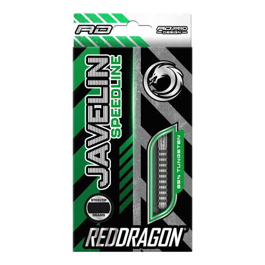 Ocelové šipky Red Dragon Javelin Speedline Mehrere Red Dragon Javelin Speedline Steeldarts sind aufgereiht zu sehen. Die Form bleibt konstant.