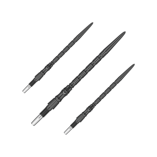Target Signature Swiss Point TRB Steeldartspitzen - Schwarz Abgebildet ist ein Set schwarzer Dartspitzen aus der SwissPoint Signature TRB Serie. Die Spitzen haben eine Länge von 42 mm.
