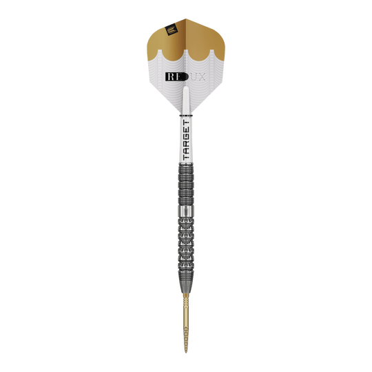 Dardos de acero Target Redux 01 Swiss Point Dieses Bild zeigt die Target Redux 01 Swiss Point Steeldarts. Sie sind ideal für präzise Dartwürfe geeignet.