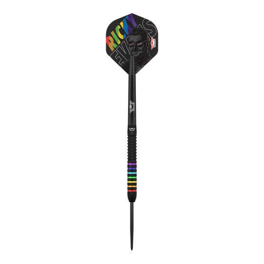 Bulls NL Ricky Evans Rapid 95 steel darts Zu sehen ist das Produkt Bulls NL Ricky Evans Rapid 95 Steeldarts - 23g. Die Aufnahme fokussiert auf die Optik des Dartpfeils.